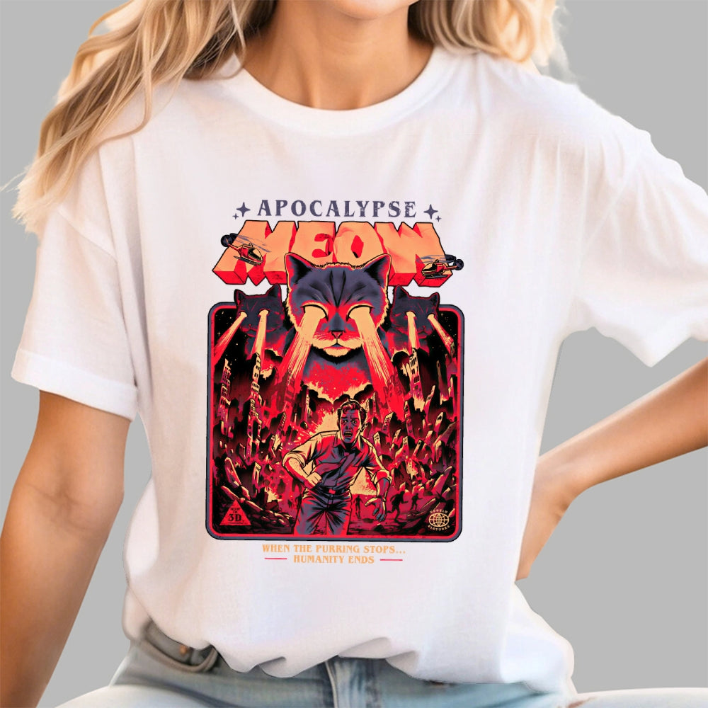 Comic T-Shirt With A Cat  T-Shirt