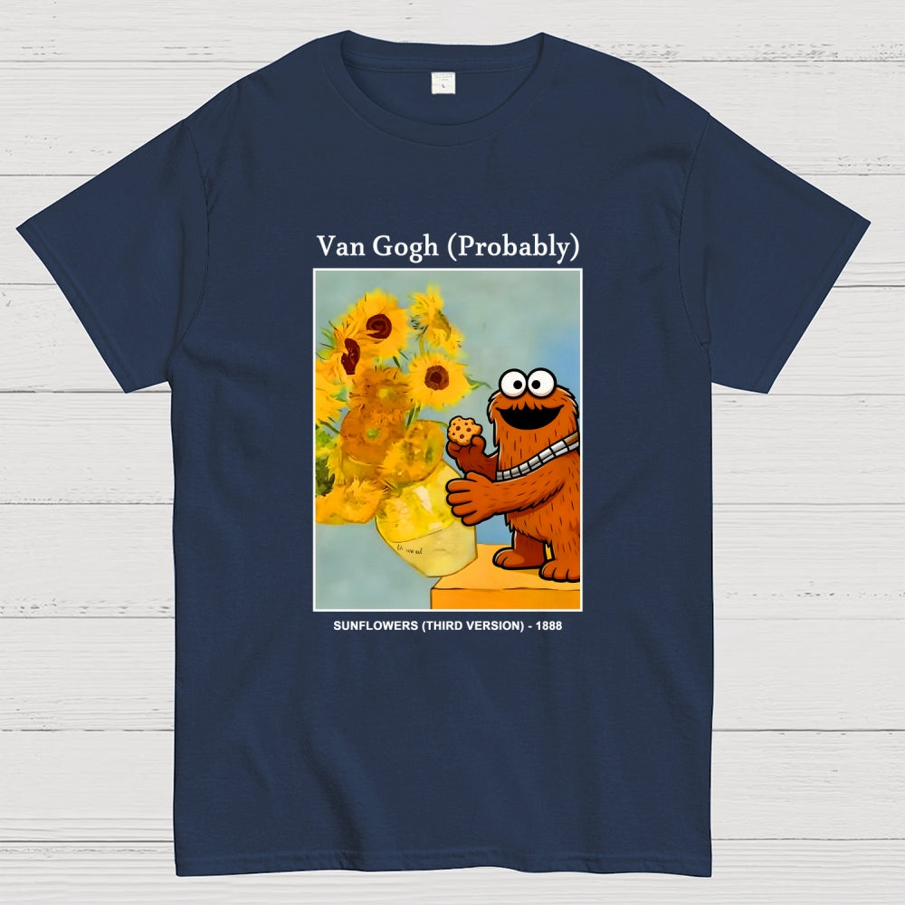 Wookiee Monster Chooses Cookies Over Van Gogh's Sunflowers  T-Shirt