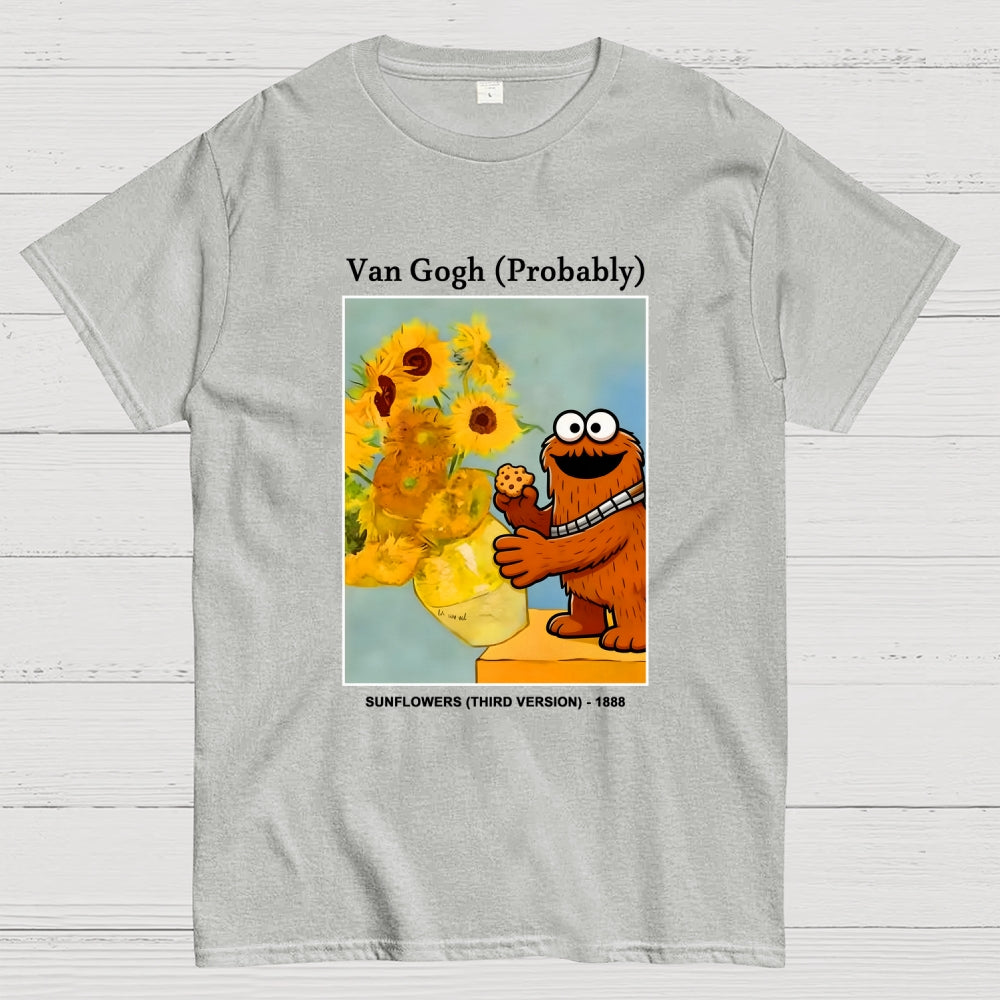Wookiee Monster Chooses Cookies Over Van Gogh's Sunflowers  T-Shirt