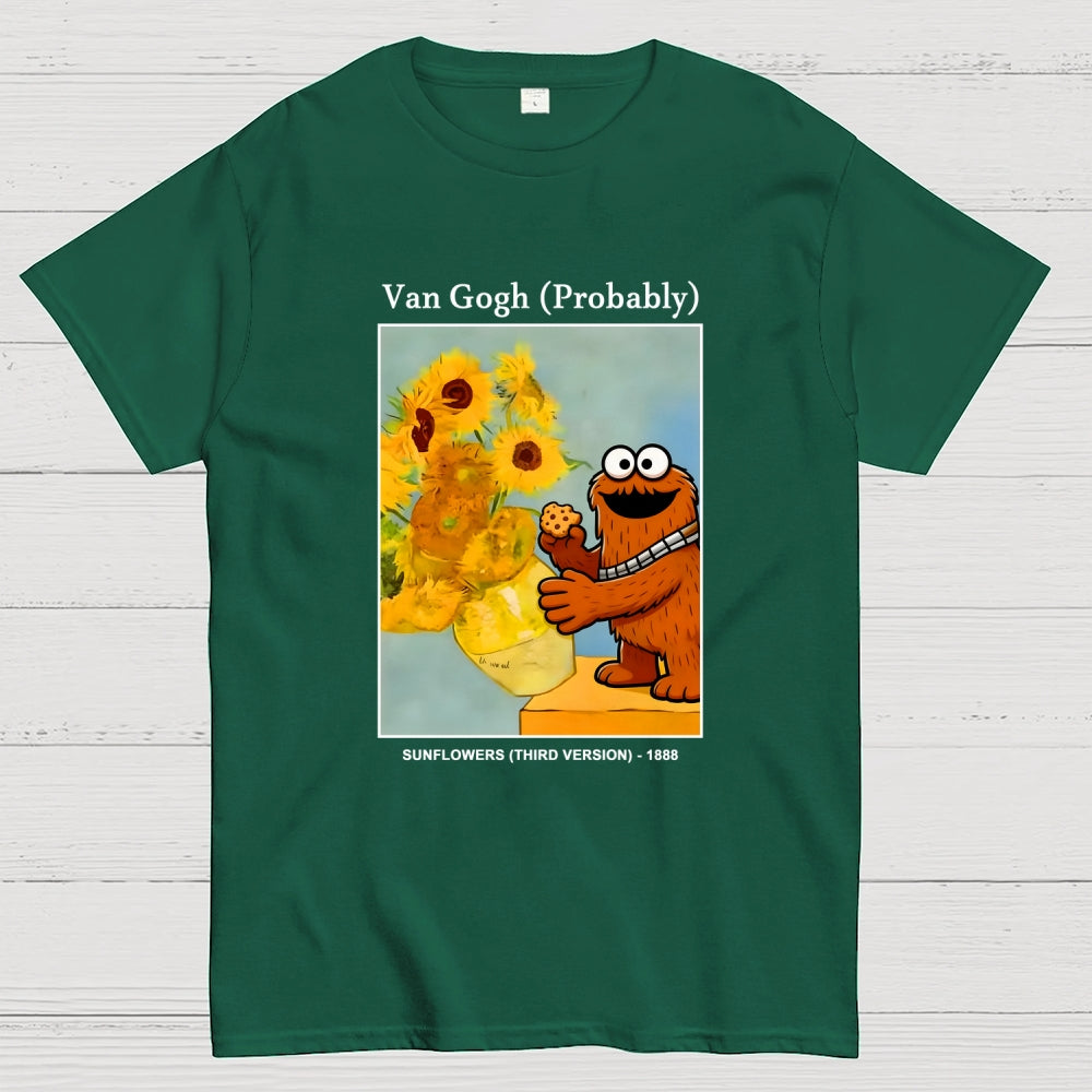 Wookiee Monster Chooses Cookies Over Van Gogh's Sunflowers  T-Shirt