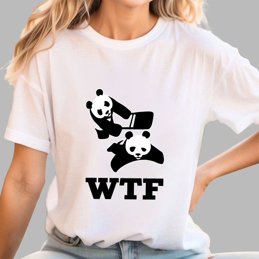Wtf Panda Chainsaw Art Print  T-Shirt