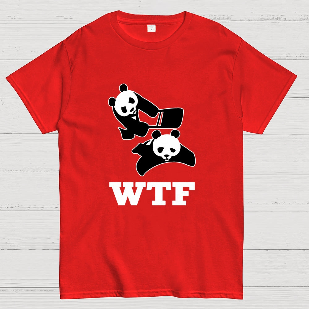 Wtf Panda Chainsaw Art Print  T-Shirt
