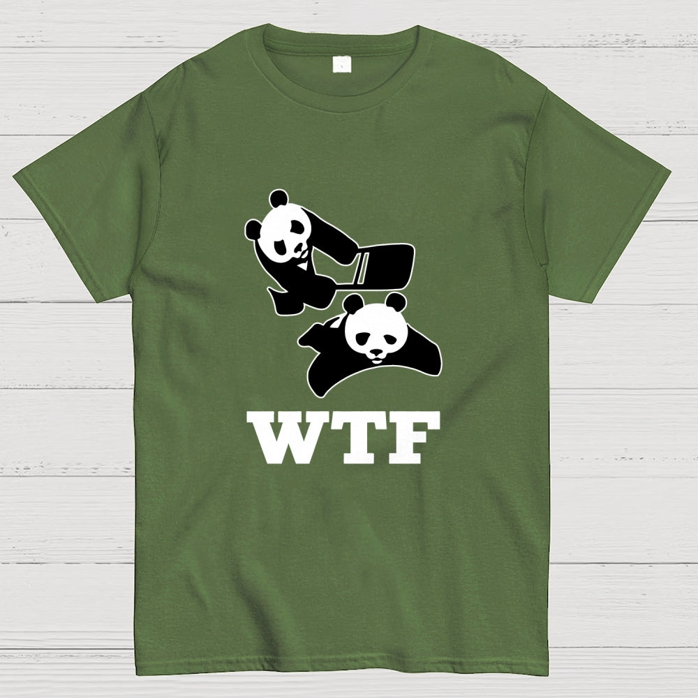 Wtf Panda Chainsaw Art Print  T-Shirt