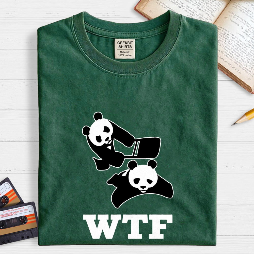 Wtf Panda Chainsaw Art Print  T-Shirt