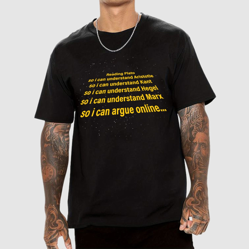 I Read Plato To Argue Online  T-Shirt