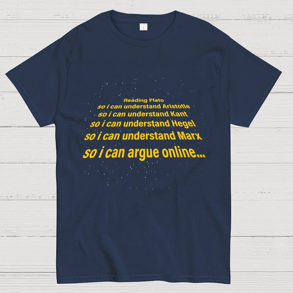 I Read Plato To Argue Online  T-Shirt