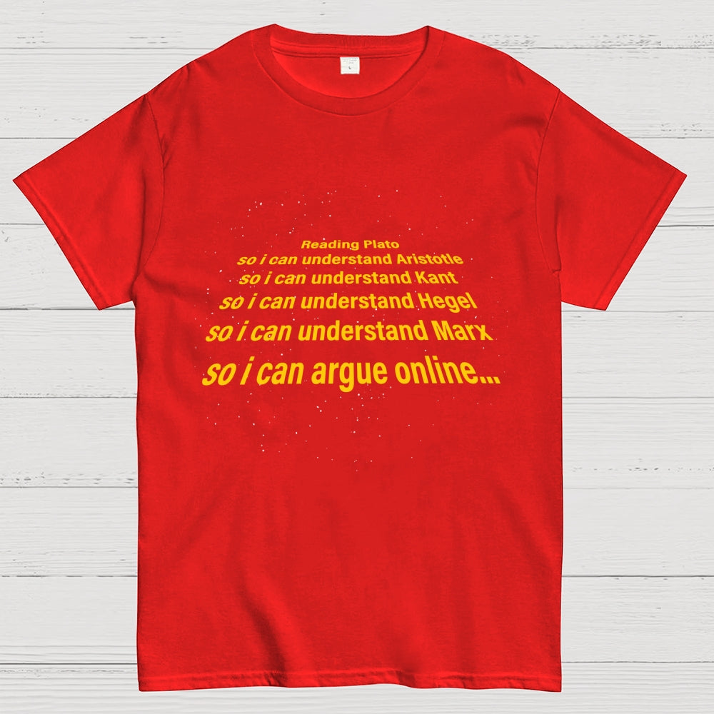 I Read Plato To Argue Online  T-Shirt
