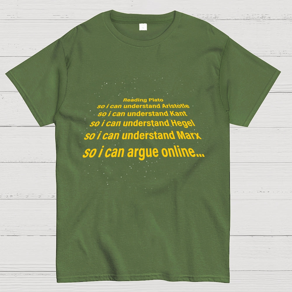 I Read Plato To Argue Online  T-Shirt