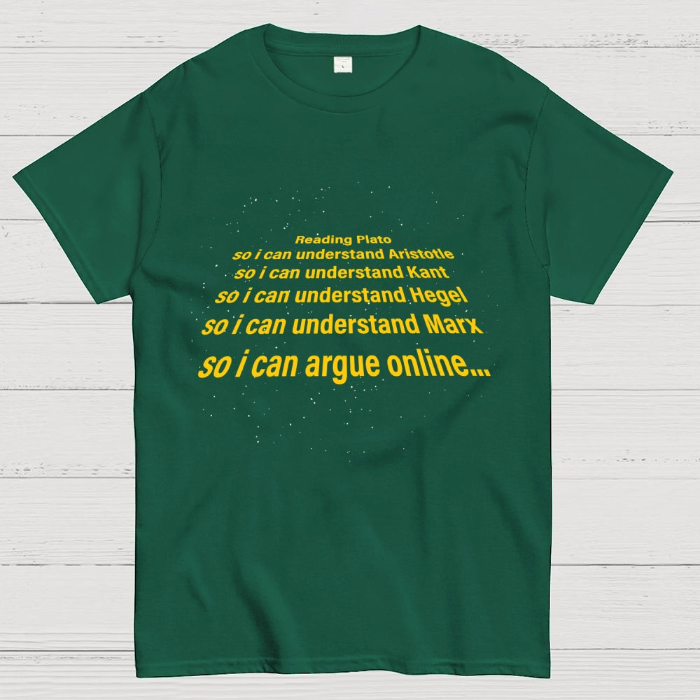 I Read Plato To Argue Online  T-Shirt