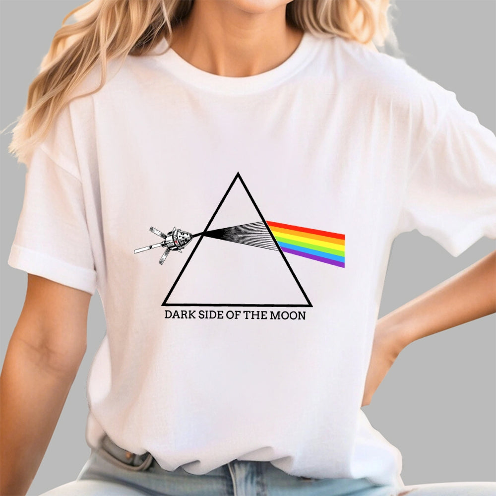 Retro Artemis Ii Dark Side Of The Moon Print  T-Shirt