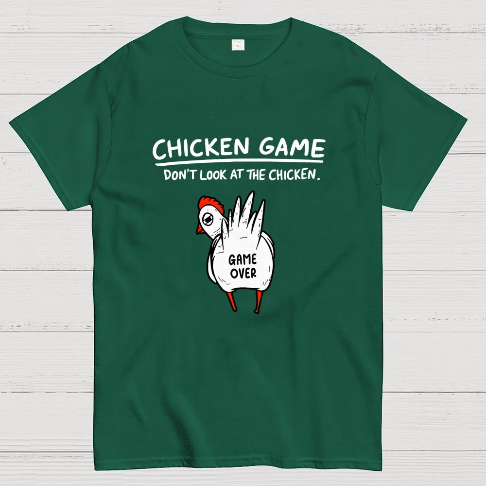 Funny Chicken Game Don’t Look At The Chicken Humour  T-Shirt
