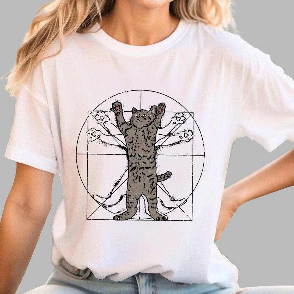 Vitruvian Cat  T-Shirt