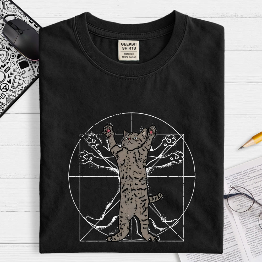 Vitruvian Cat  T-Shirt