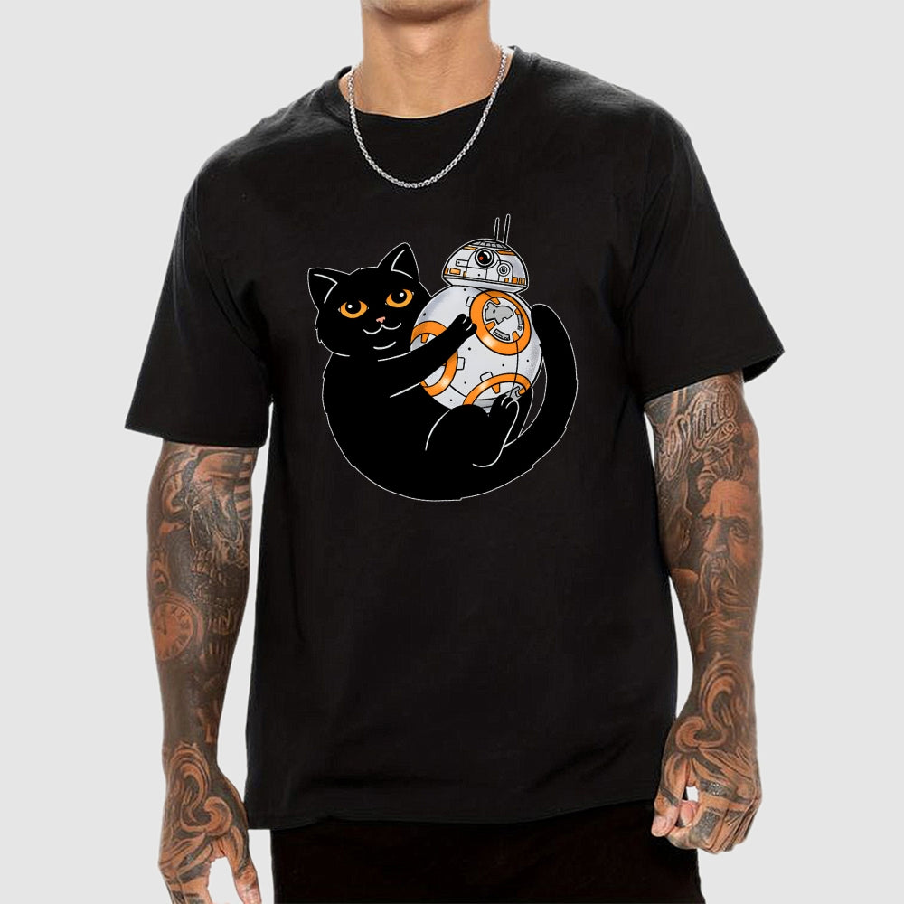 Cat And Droid  T-Shirt