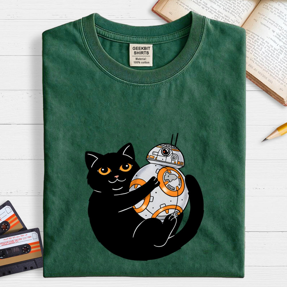 Cat And Droid  T-Shirt