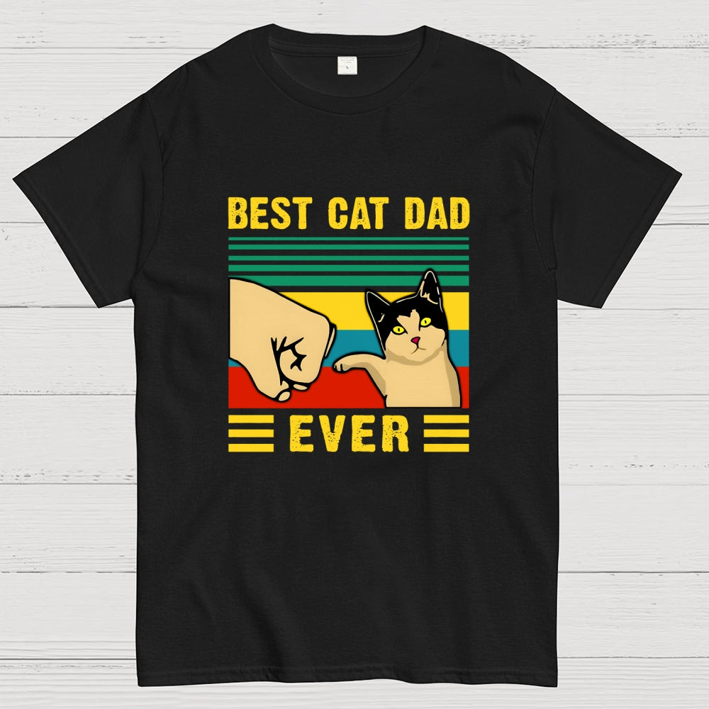 Best Cat Dad Fathers Day Funny  T-Shirt