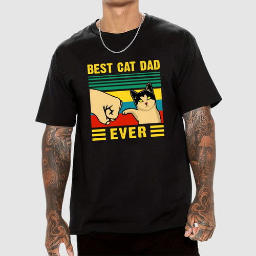 Best Cat Dad Fathers Day Funny  T-Shirt