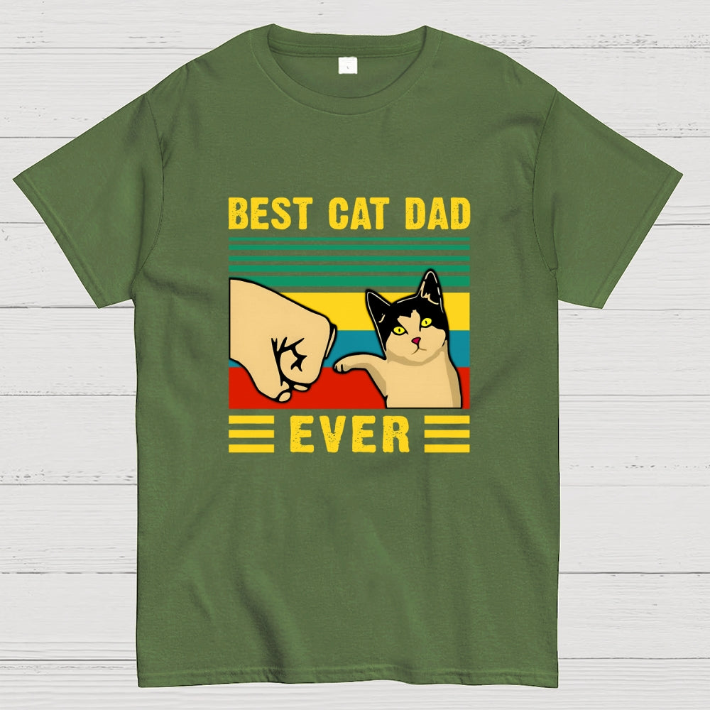 Best Cat Dad Fathers Day Funny  T-Shirt
