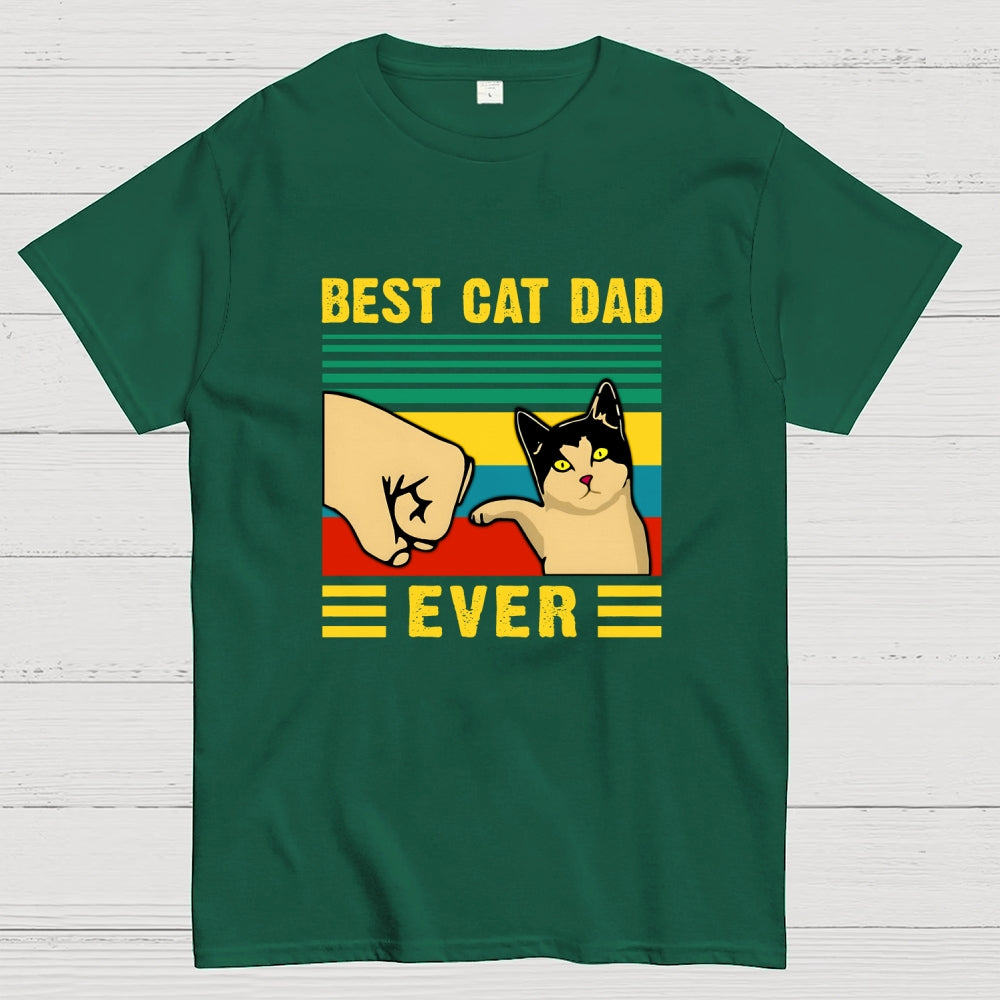 Best Cat Dad Fathers Day Funny  T-Shirt
