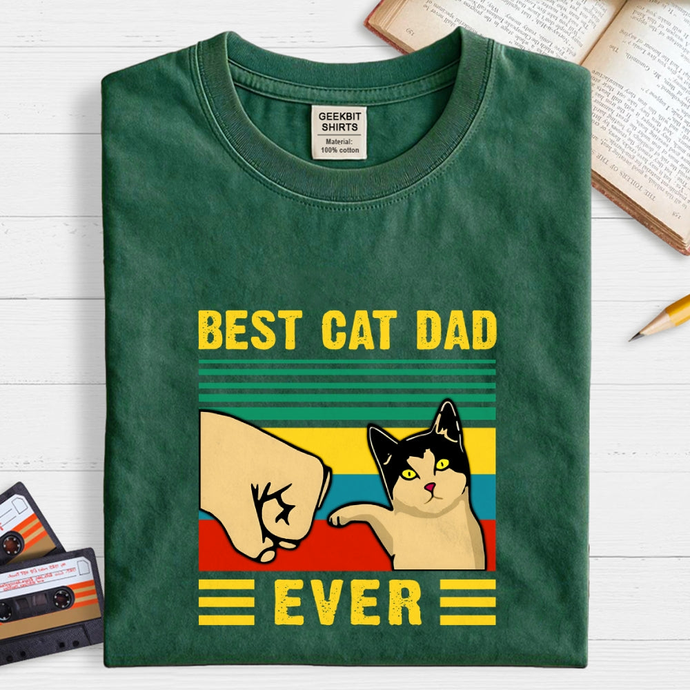 Best Cat Dad Fathers Day Funny  T-Shirt