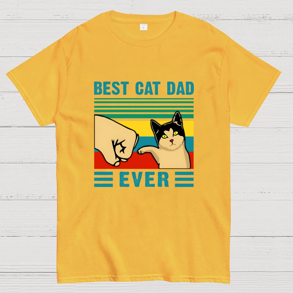 Best Cat Dad Fathers Day Funny  T-Shirt