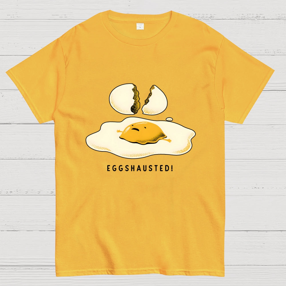 Egghausted Exhausted Funny Egg  T-Shirt