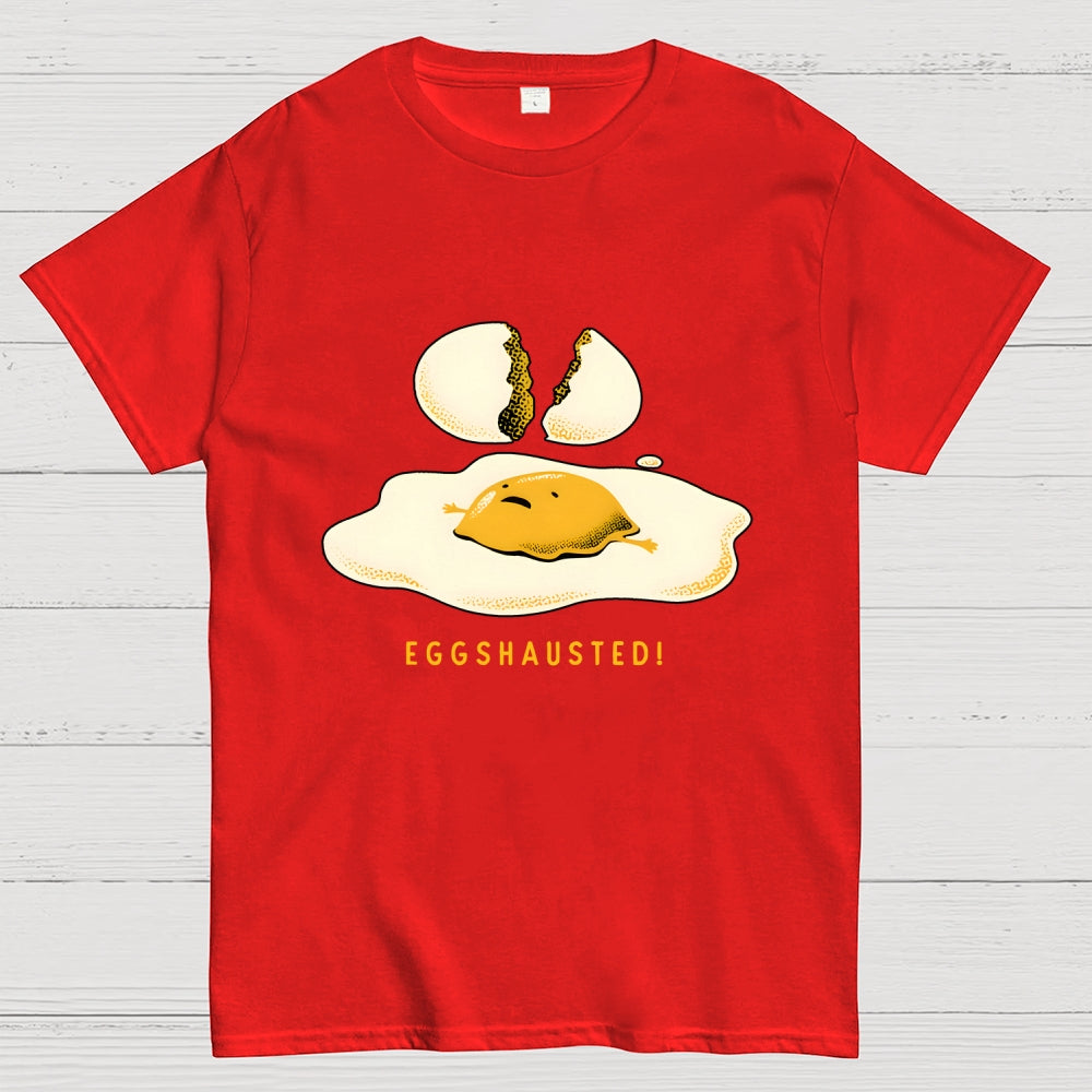 Egghausted Exhausted Funny Egg  T-Shirt