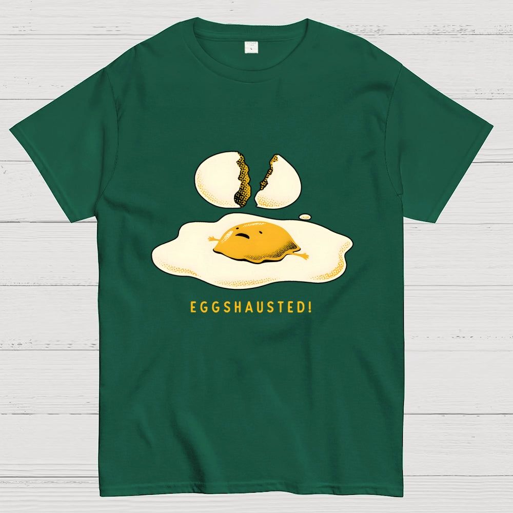Egghausted Exhausted Funny Egg  T-Shirt