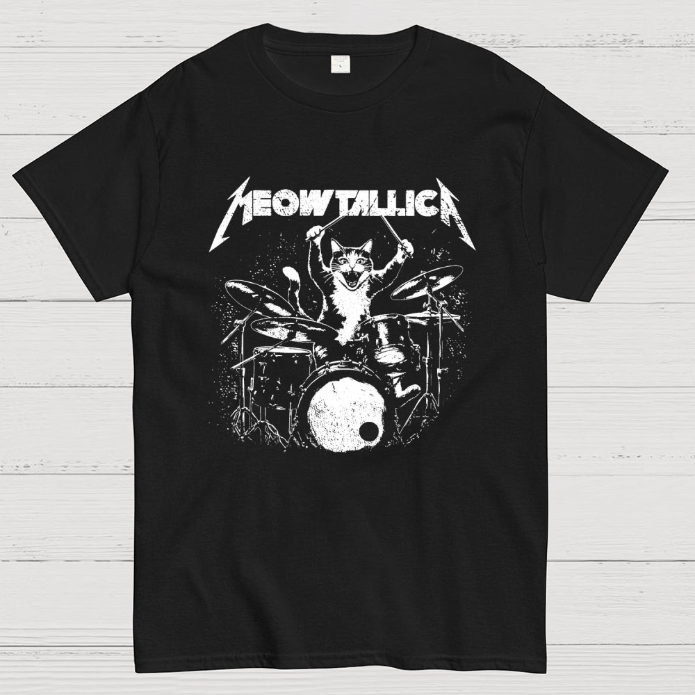 Meowtallica Cat Drummer funny cat  T-Shirt