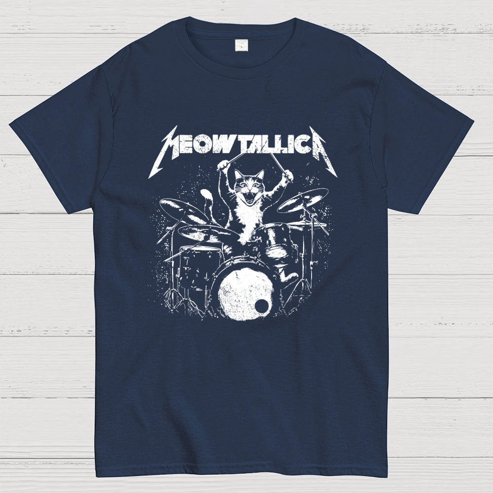 Meowtallica Cat Drummer funny cat  T-Shirt
