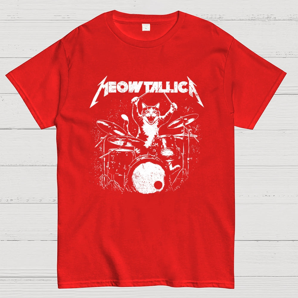 Meowtallica Cat Drummer funny cat  T-Shirt