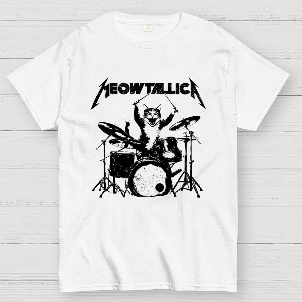 Meowtallica Cat Drummer funny cat  T-Shirt