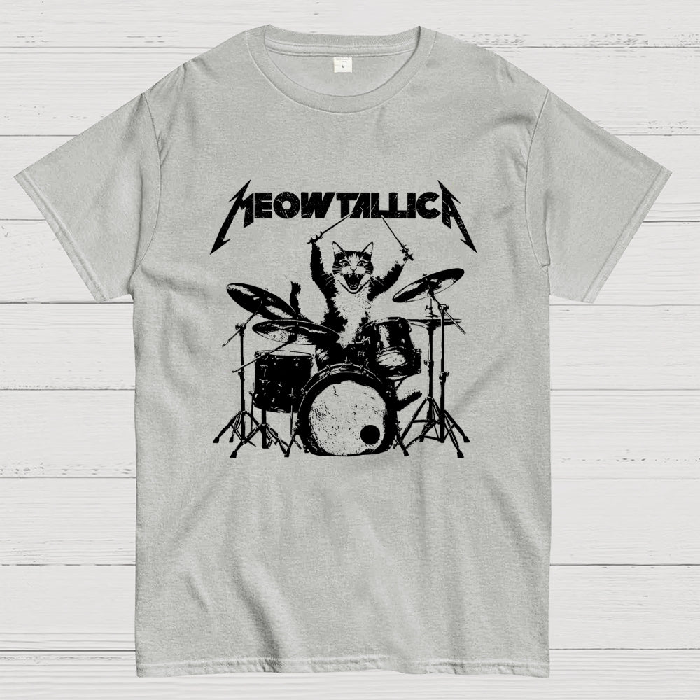 Meowtallica Cat Drummer funny cat  T-Shirt