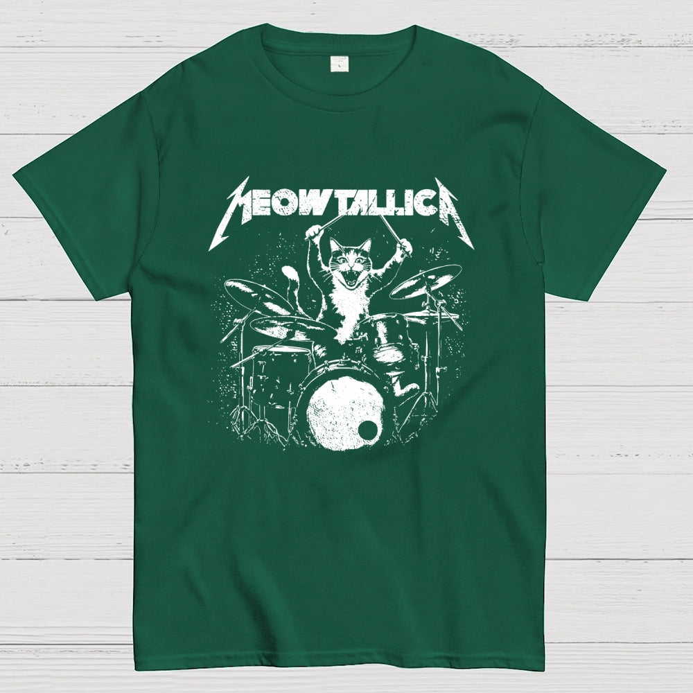 Meowtallica Cat Drummer funny cat  T-Shirt