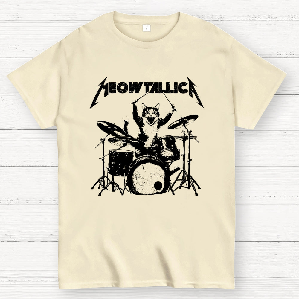 Meowtallica Cat Drummer funny cat  T-Shirt
