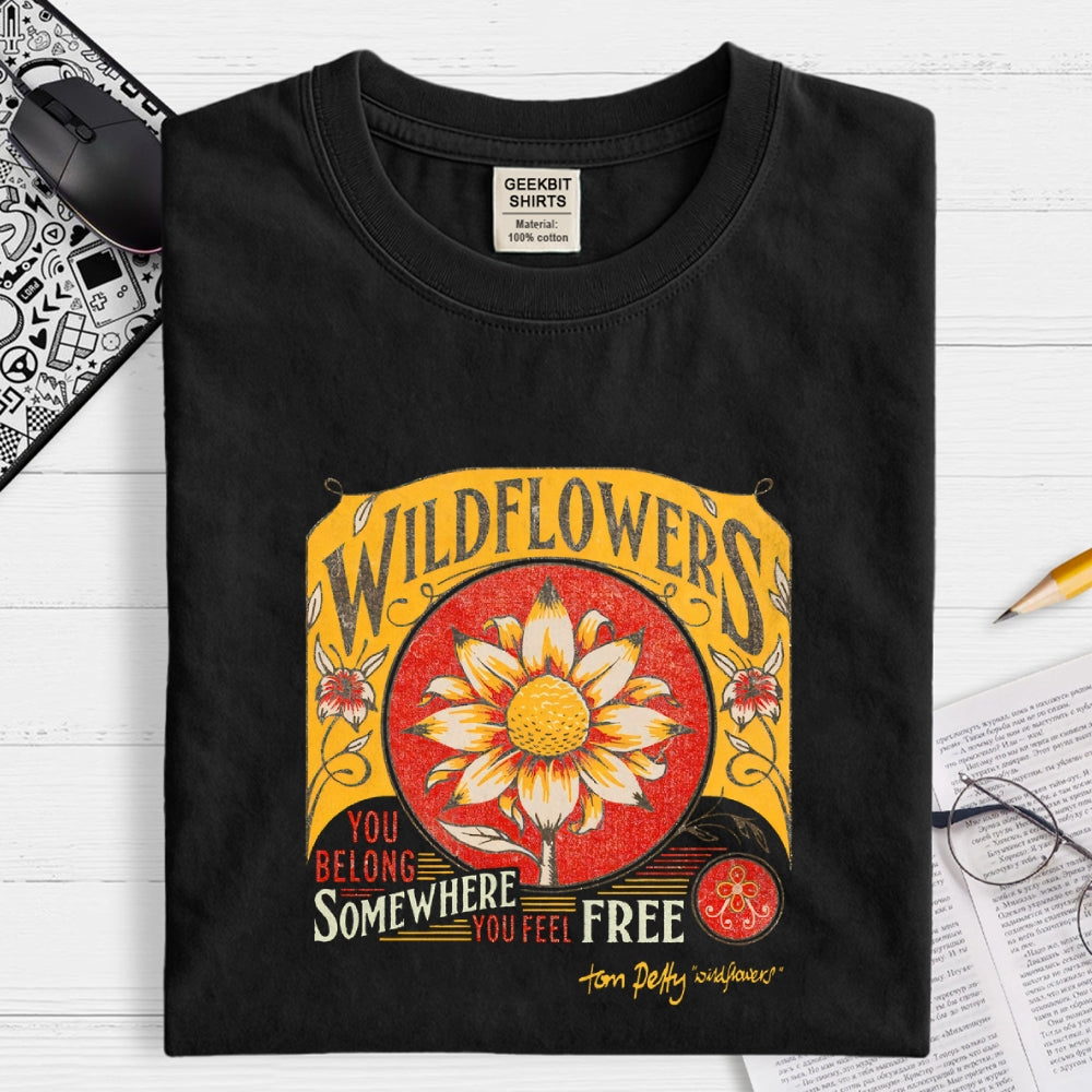 Tom Petty Wildflowers Natural  T-Shirt