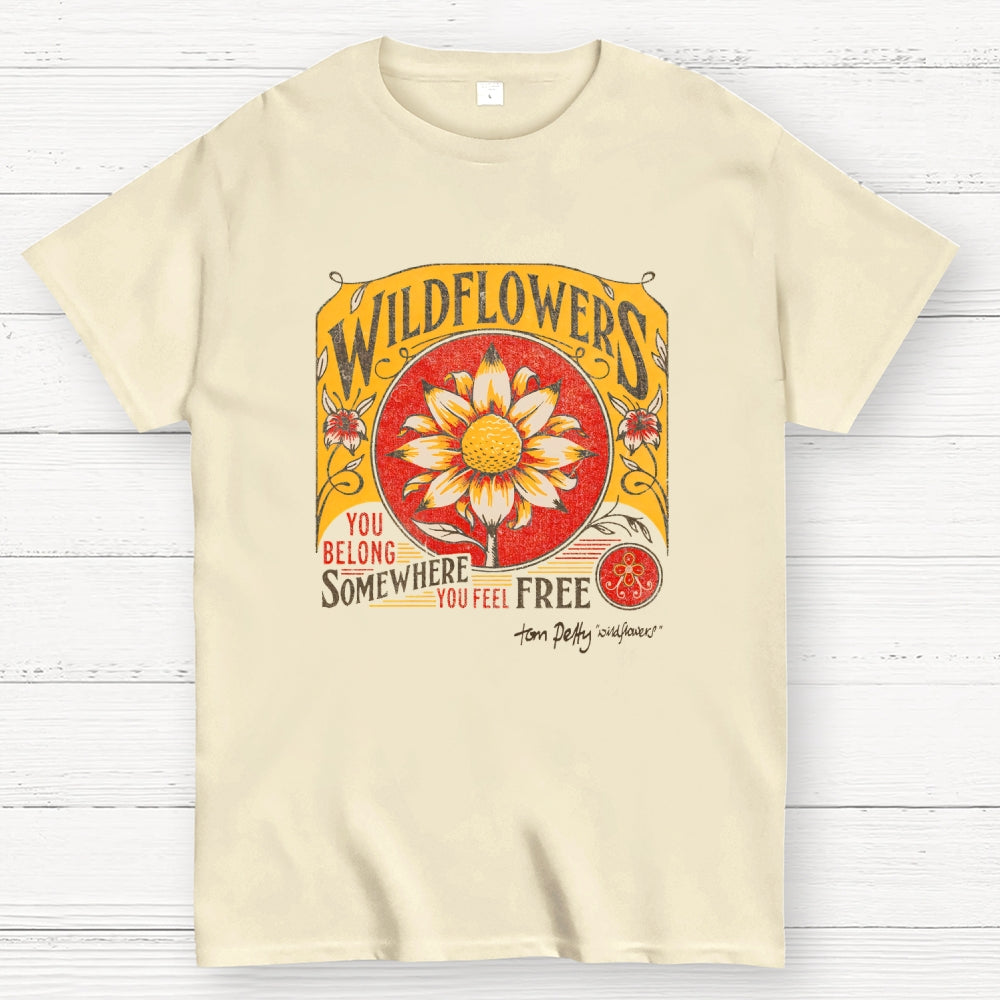 Tom Petty Wildflowers Natural  T-Shirt