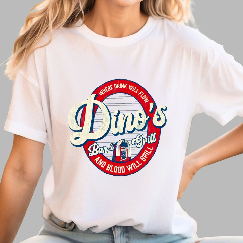 Dino's Bar & Grill  Where Blood Will Spill  T-Shirt