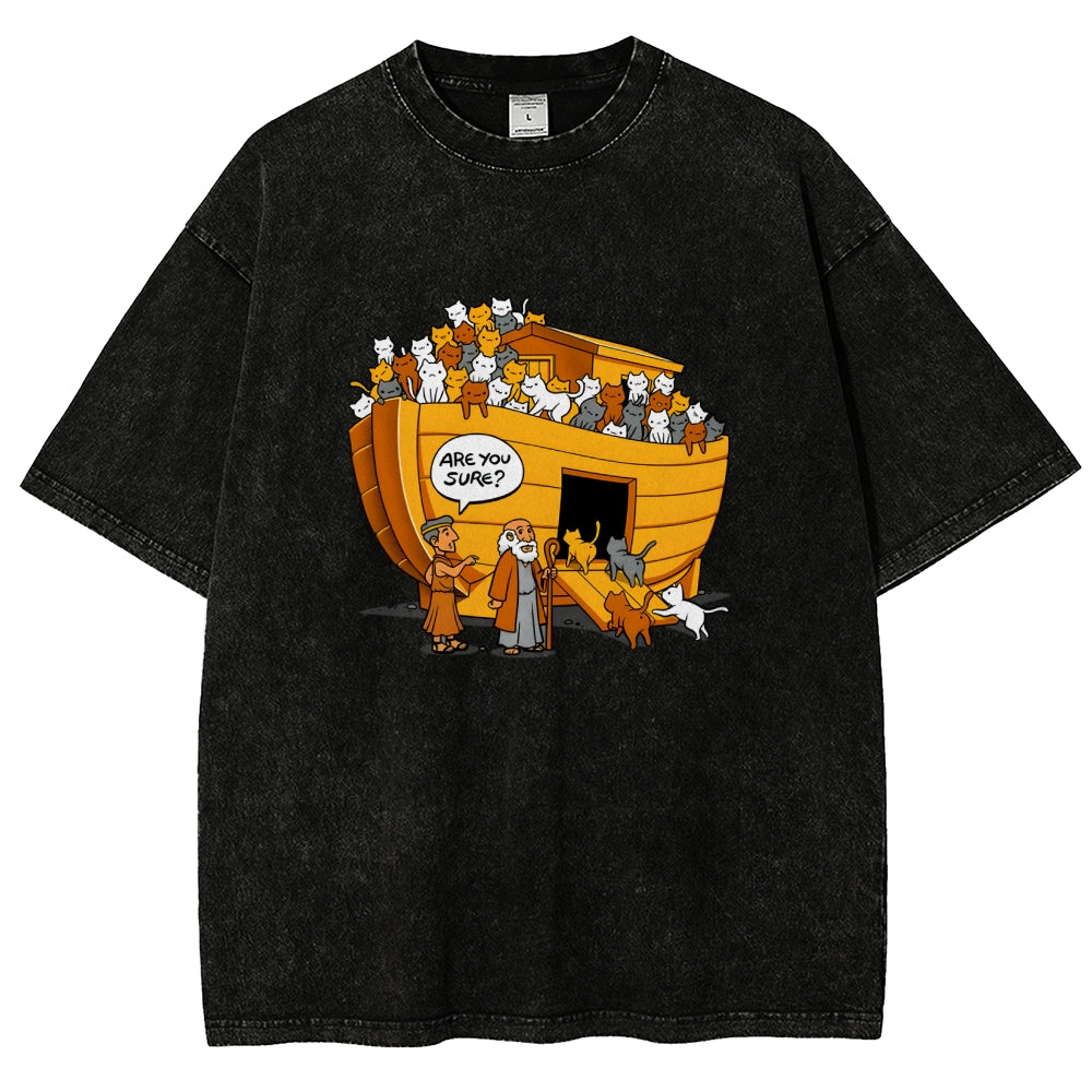 Noah's Ark Cat Vintage Distressed T-shirt