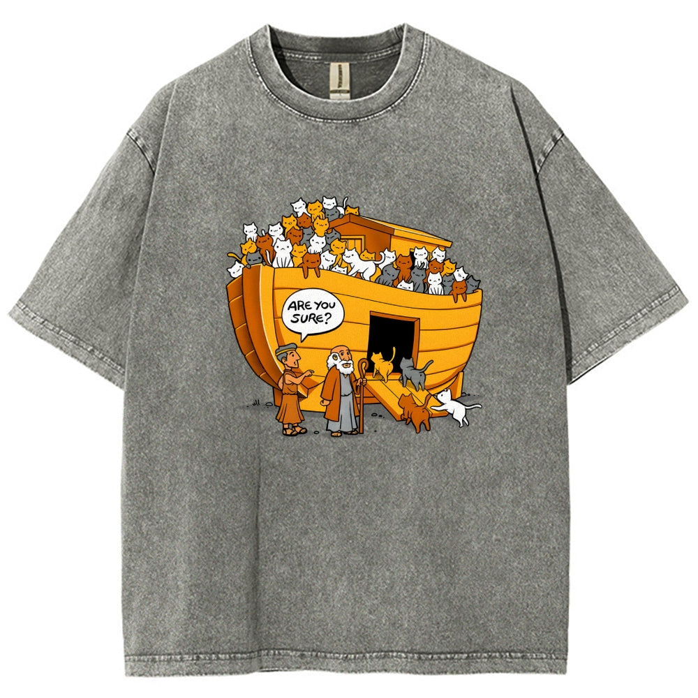 Noah's Ark Cat Vintage Distressed T-shirt