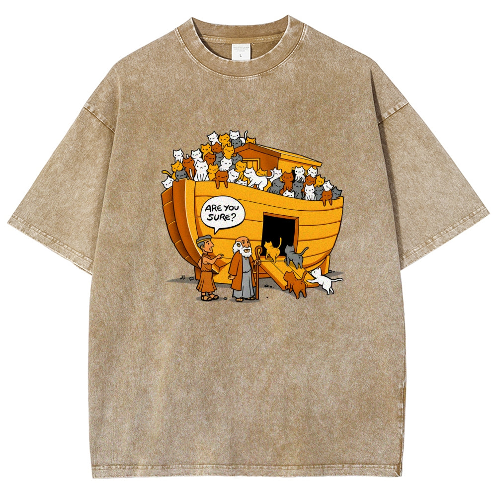 Noah's Ark Cat Vintage Distressed T-shirt