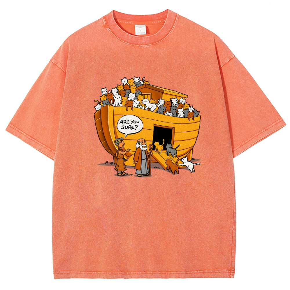 Noah's Ark Cat Vintage Distressed T-shirt
