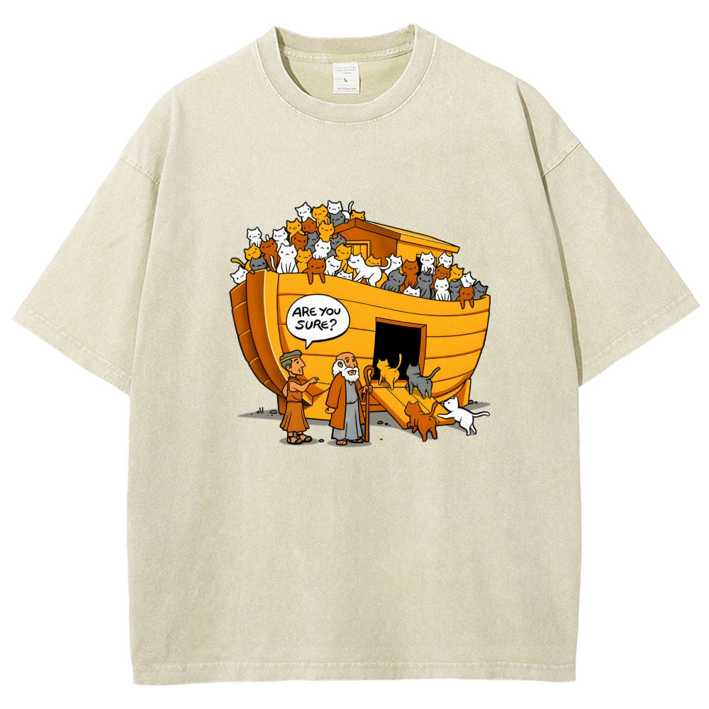 Noah's Ark Cat Vintage Distressed T-shirt