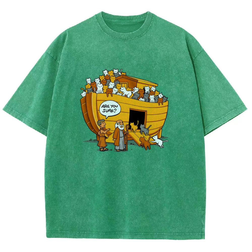 Noah's Ark Cat Vintage Distressed T-shirt