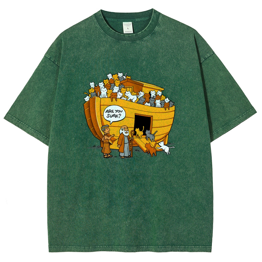 Noah's Ark Cat Vintage Distressed T-shirt