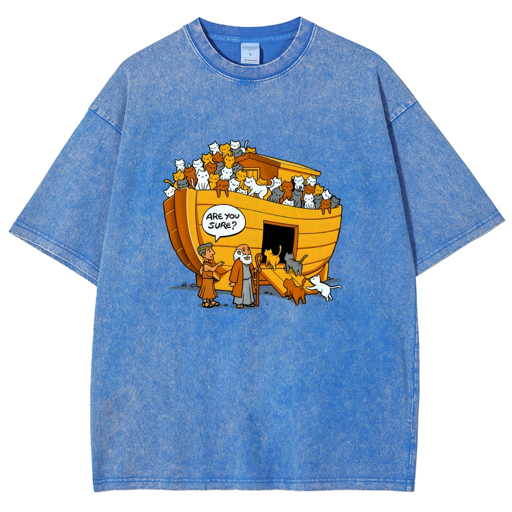 Noah's Ark Cat Vintage Distressed T-shirt