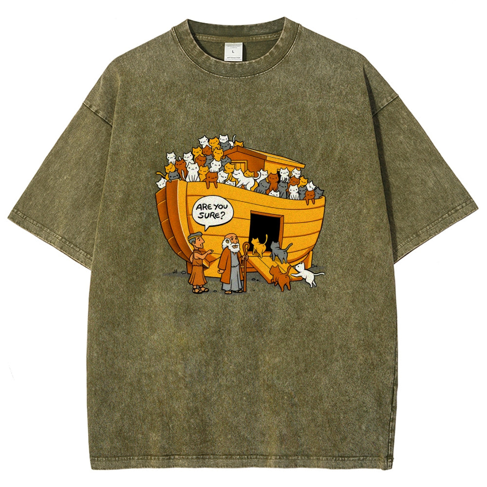 Noah's Ark Cat Vintage Distressed T-shirt