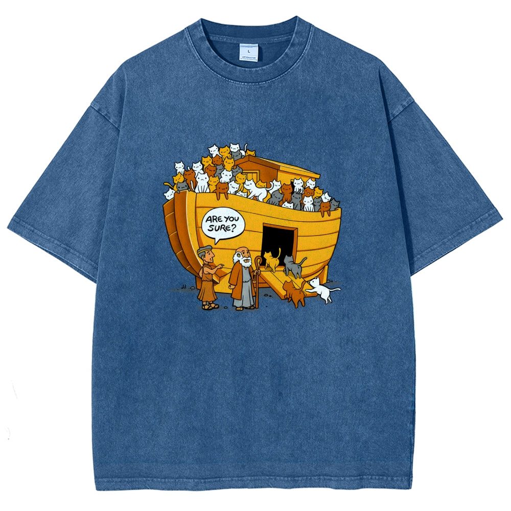 Noah's Ark Cat Vintage Distressed T-shirt