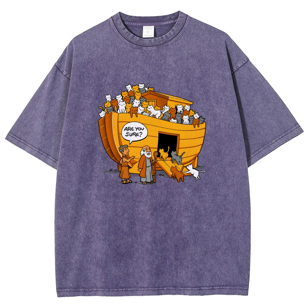 Noah's Ark Cat Vintage Distressed T-shirt