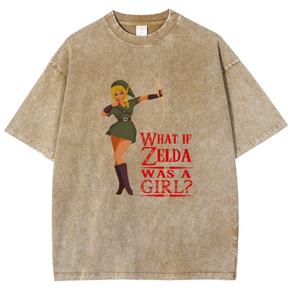 What if zelda was a girl? Vintage Distressed T-shirt
